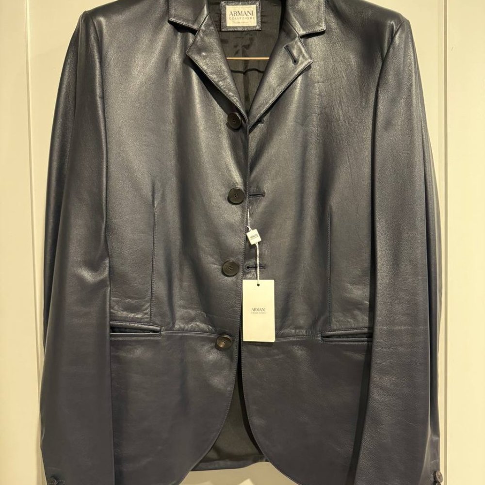 Armani collezioni leather jacket